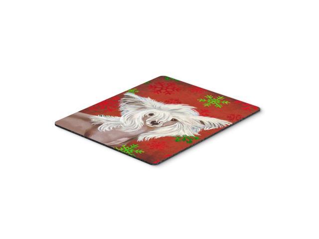 Caroline's Treasures Chinese Crested Red and Green Snowflakes Christmas Mouse Pad, Hot Pad/Trivet (LH9347MP)