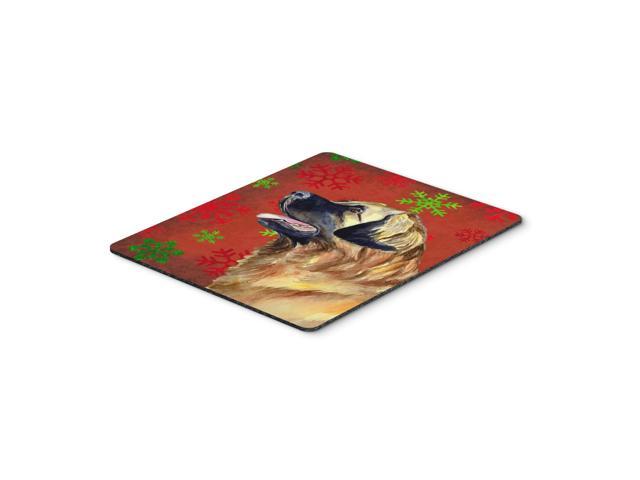 Caroline's Treasures Leonberger Red & Green Snowflakes Christmas Mouse Pad/Hot Pad/Trivet (LH9348MP)