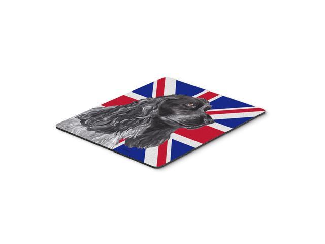 Caroline's Treasures Black Cocker Spaniel with Engish Union Jack British Flag Mouse Pad/Trivet (SC9868MP)