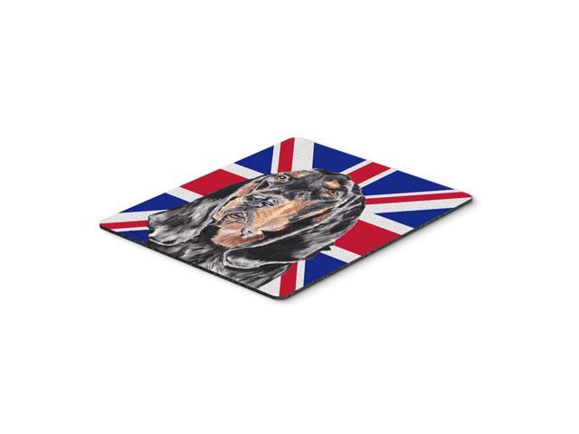 Caroline's Treasures Black & Tan Coonhound with Engish Union Jack British Flag Mouse Pad/Trivet (SC9869MP)