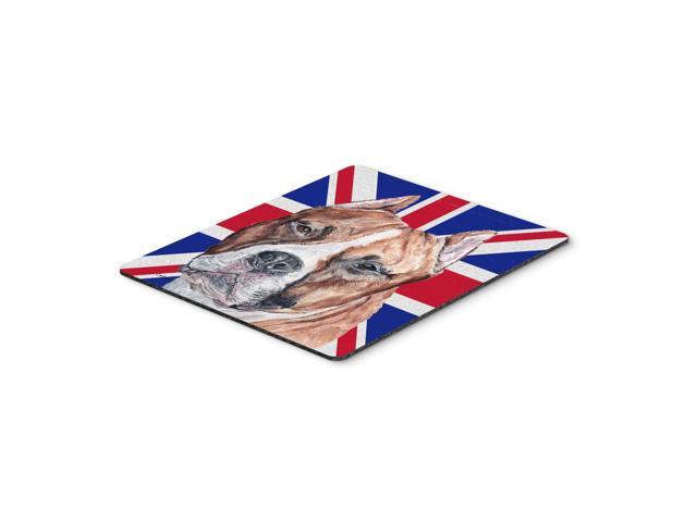 Caroline's Treasures Staffordshire Bull Terrier Staffie & English Union Jack British Flag Mouse Pad (SC9883MP)