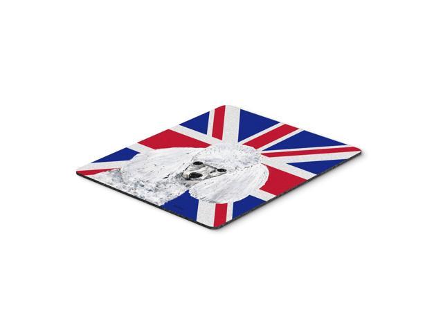 Caroline's Treasures White Toy Poodle with English Union Jack British Flag Mouse Pad/Trivet (SC9886MP)