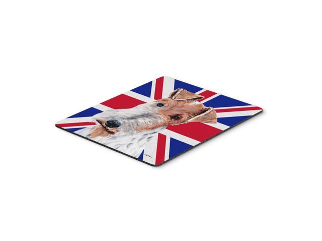 Caroline's Treasures Wire Fox Terrier with English Union Jack British Flag Mouse Pad/Trivet (SC9887MP)