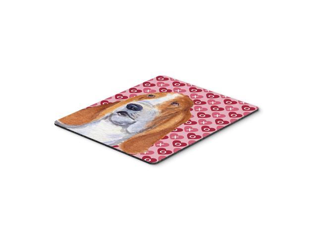 Caroline's Treasures Mouse/Hot Pad/Trivet Basset Hound Hearts Love & Valentine's Day (SS4528MP)