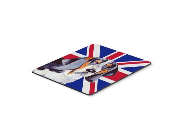 Caroline's Treasures Basset Hound with English Union Jack British Flag Mouse Pad/Hot Pad/Trivet (LH9479MP)