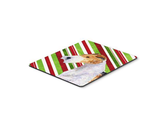 Caroline's Treasures Mouse/Hot Pad/Trivet, Fox Terrier Candy Cane Holiday Christmas (SS4547MP)