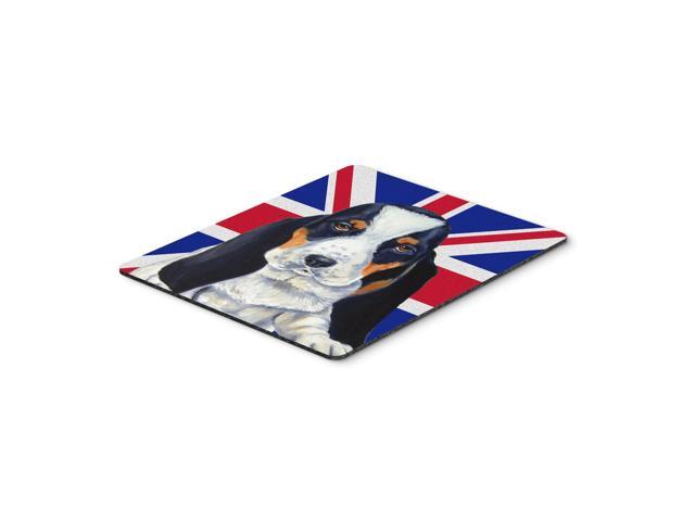 Caroline's Treasures Basset Hound with English Union Jack British Flag Mouse Pad/Hot Pad/Trivet (LH9481MP)