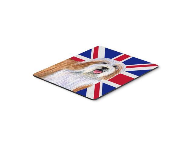 Caroline's Treasures Bearded Collie with English Union Jack British Flag Mouse Pad Hot Pad/Trivet (LH9482MP)