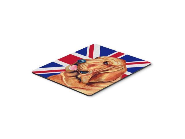 Caroline's Treasures Bloodhound with English Union Jack British Flag Mouse Pad/Hot Pad/Trivet (LH9483MP)