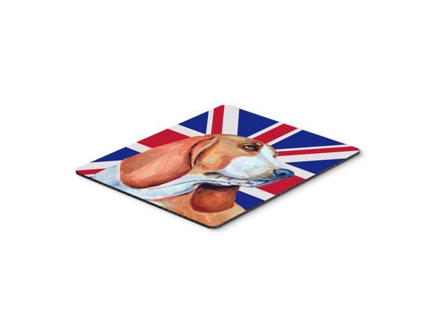 Caroline's Treasures Basset Hound with English Union Jack British Flag Mouse Pad/Hot Pad/Trivet (LH9484MP)
