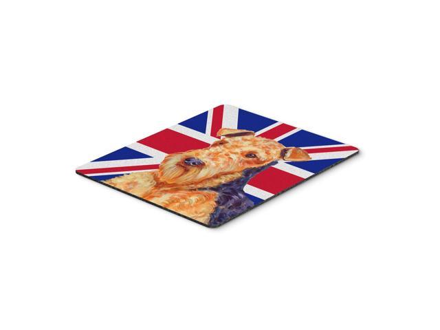 Caroline's Treasures Airedale with English Union Jack British Flag Mouse Pad/Hot Pad/Trivet (LH9488MP)