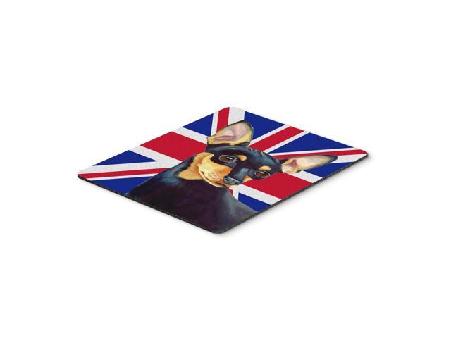 Caroline's Treasures Min Pin with English Union Jack British Flag Mouse Pad/Hot Pad/Trivet (LH9487MP)