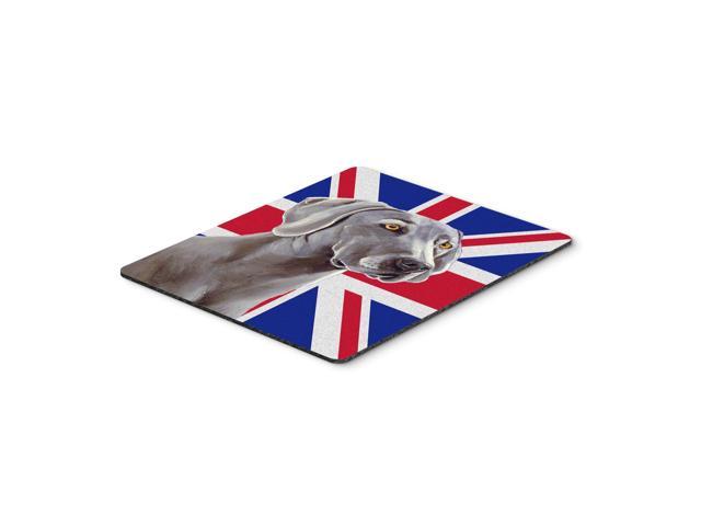 Caroline's Treasures Weimaraner with English Union Jack British Flag Mouse Pad/Hot Pad/Trivet (LH9493MP)