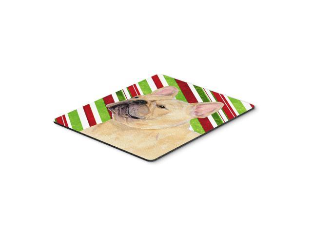Caroline's Treasures Mouse/Hot Pad/Trivet, French Bulldog Candy Cane Holiday Christmas (SS4554MP)