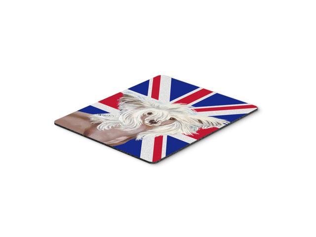 Caroline's Treasures Chinese Crested with English Union Jack British Flag Mouse Pad Hot Pad/Trivet (LH9501MP)