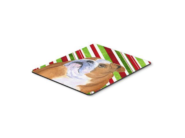 Caroline's Treasures Mouse/Hot Pad/Trivet, Bulldog English Candy Cane Holiday Christmas (SS4560MP)