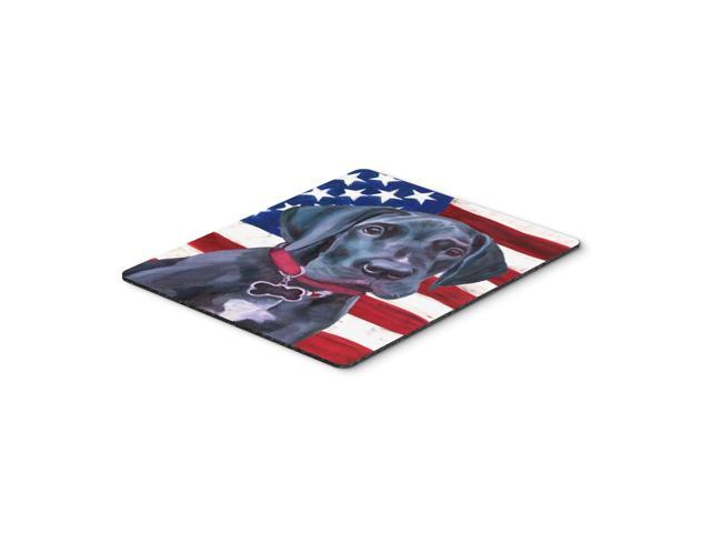 Caroline's Treasures Black Great Dane Puppy USA Patriotic American Flag Mouse Pad Hot Pad/Trivet (LH9544MP)