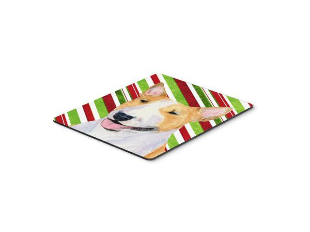 Caroline's Treasures Mouse/Hot Pad/Trivet, Bull Terrier Candy Cane Holiday Christmas (SS4565MP)