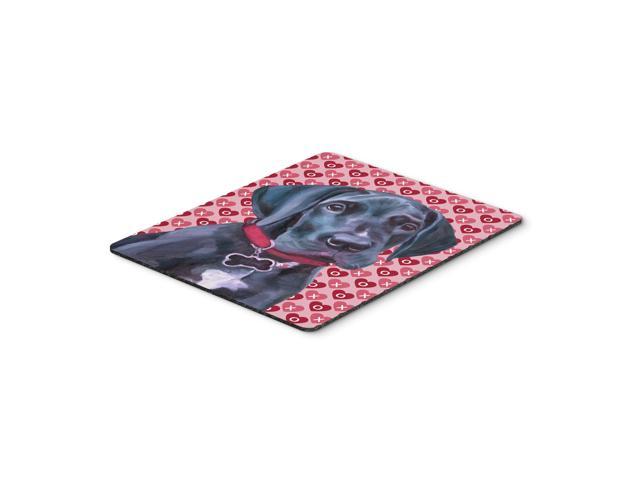 Caroline's Treasures Black Great Dane Puppy Hearts Love and Valentine's Day Mouse Pad/Trivet (LH9565MP)
