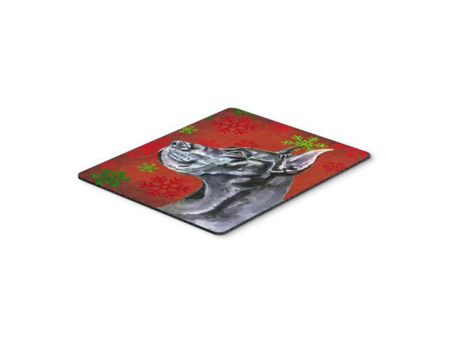 Caroline's Treasures Black Great Dane Red Snowflakes Holiday Christmas Mouse Pad/Hot Pad/Trivet (LH9578MP)