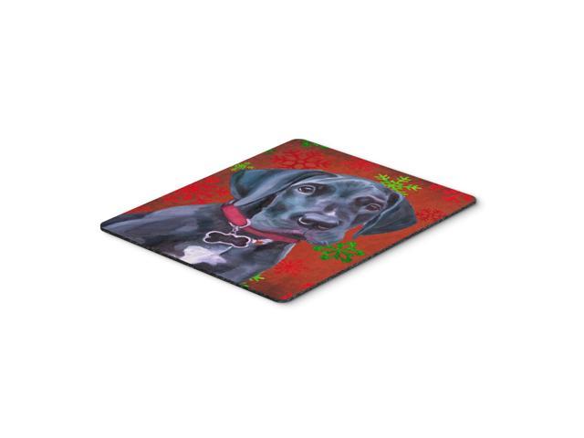 Caroline's Treasures Black Great Dane Puppy Red Snowflakes Holiday Christmas Mouse Pad/Trivet (LH9579MP)