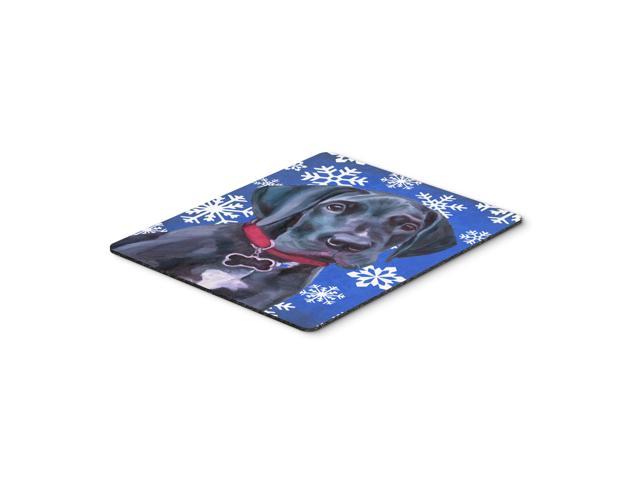 Caroline's Treasures Black Great Dane Puppy Winter Snowflakes Holiday Mouse Pad/Hot Pad/Trivet (LH9586MP)