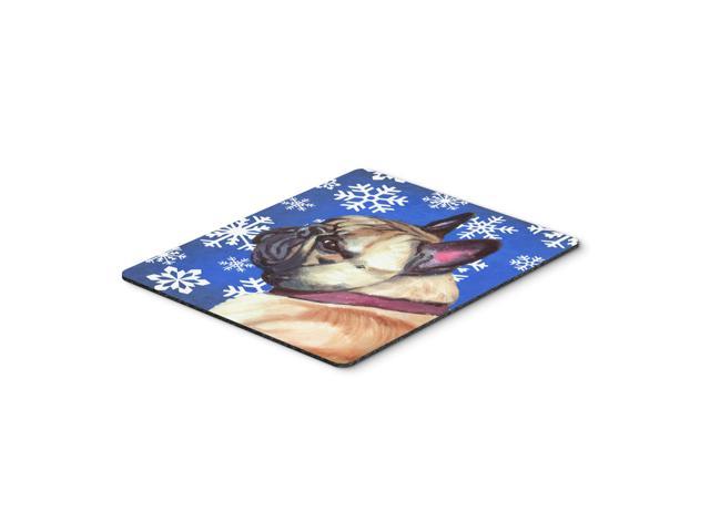 Caroline's Treasures French Bulldog Frenchie Winter Snowflakes Holiday Mouse Pad/Hot Pad/Trivet (LH9587MP)