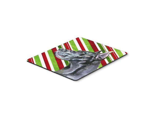 Caroline's Treasures Black Great Dane Candy Cane Holiday Christmas Mouse Pad/Hot Pad/Trivet (LH9592MP)