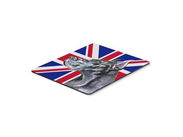 Caroline's Treasures Black Great Dane with English Union Jack British Flag Mouse Pad/Trivet (LH9599MP)