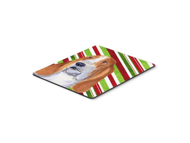Caroline's Treasures Mouse/Hot Pad/Trivet, Basset Hound Candy Cane Holiday Christmas (SS4597MP)