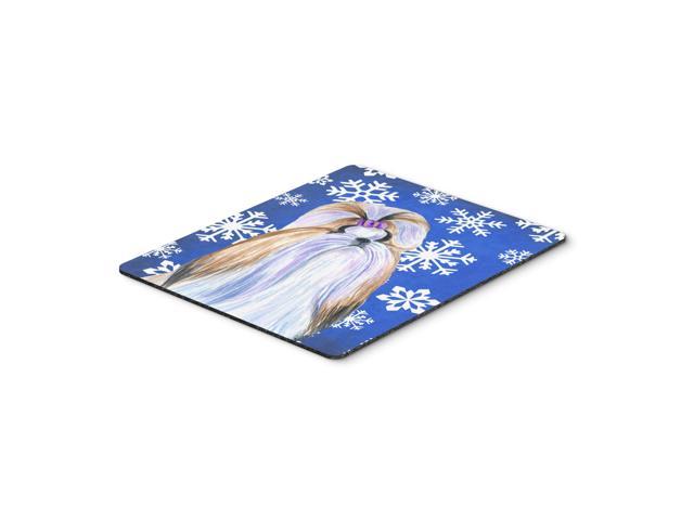 Caroline's Treasures Mouse/Hot Pad/Trivet, Shih Tzu Winter Snowflakes Holiday (SS4603MP)