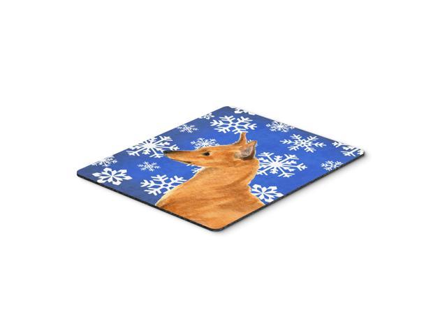 Caroline's Treasures Mouse/Hot Pad/Trivet, Min Pin Winter Snowflakes Holiday (SS4604MP)
