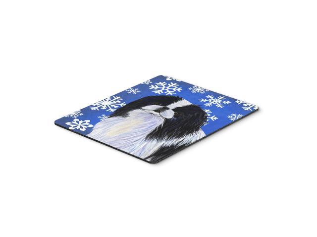 Caroline's Treasures Mouse/Hot Pad/Trivet, Japanese Chin Winter Snowflakes Holiday (SS4605MP)