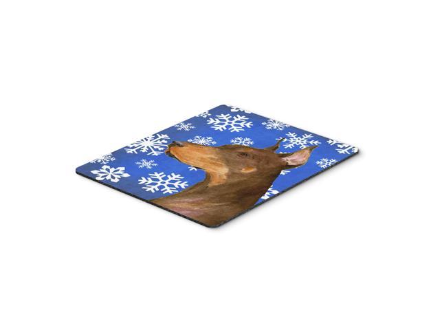 Caroline's Treasures Mouse/Hot Pad/Trivet, Doberman Winter Snowflakes Holiday (SS4606MP)