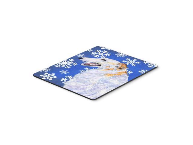 Caroline's Treasures Mouse/Hot Pad/Trivet, Borzoi Winter Snowflakes Holiday (SS4613MP)
