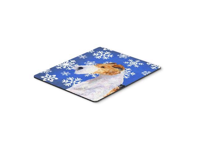 Caroline's Treasures Mouse/Hot Pad/Trivet, Fox Terrier Winter Snowflakes Holiday (SS4616MP)