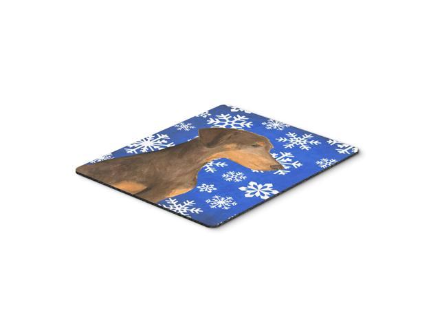 Caroline's Treasures Doberman Winter Snowflakes Holiday Mouse Pad/Hot Pad/Trivet (SS4617MP)