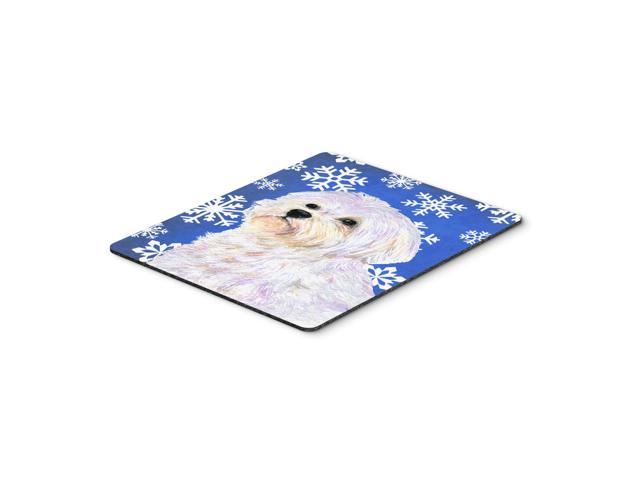 Caroline's Treasures Maltese Winter Snowflakes Holiday Mouse Pad/Hot Pad/Trivet (SS4619MP)