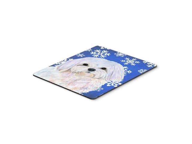 Caroline's Treasures Maltese Winter Snowflakes Holiday Mouse Pad/Hot Pad/Trivet (SS4620MP)