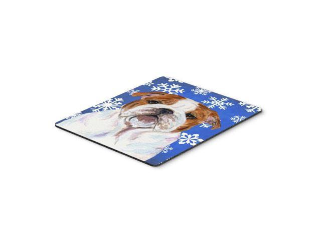 Caroline's Treasures Bulldog English Winter Snowflakes Holiday Mouse Pad/Hot Pad/Trivet (SS4622MP)