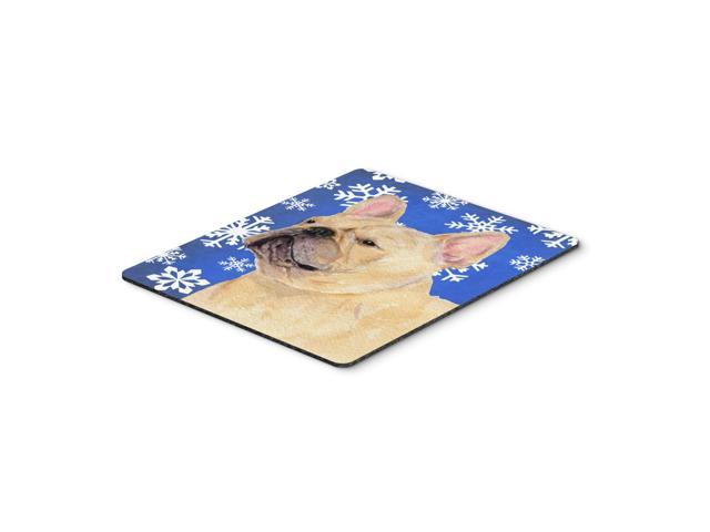 Caroline's Treasures French Bulldog Winter Snowflakes Holiday Mouse Pad/Hot Pad/Trivet (SS4623MP)