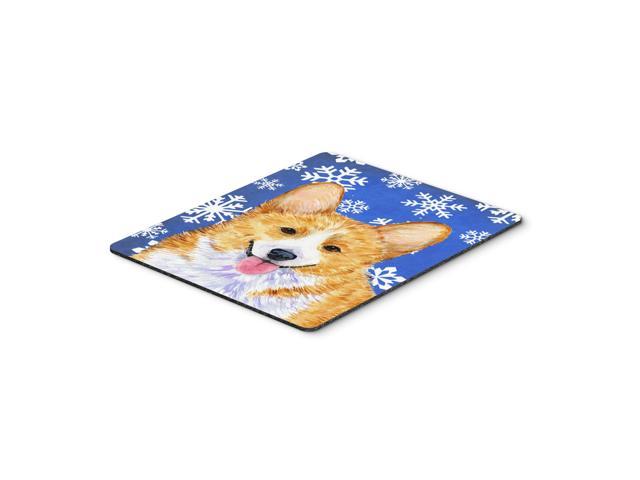 Caroline's Treasures Corgi Winter Snowflakes Holiday Mouse Pad/Hot Pad/Trivet (SS4624MP)