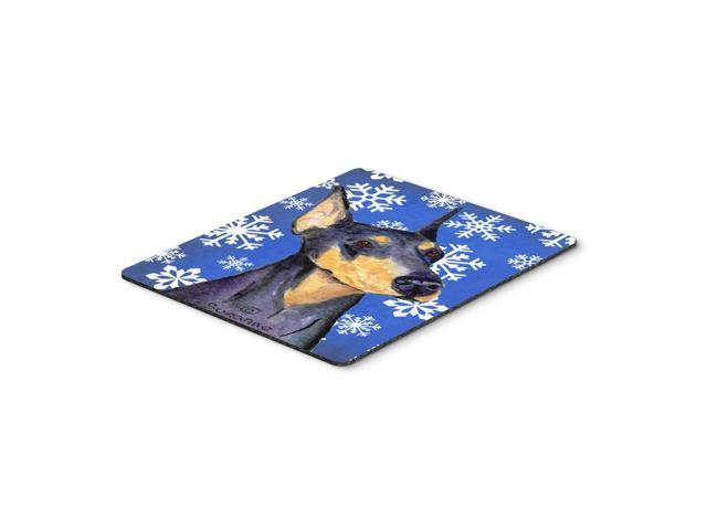 Caroline's Treasures Doberman Winter Snowflakes Holiday Mouse Pad/Hot Pad/Trivet (SS4633MP)