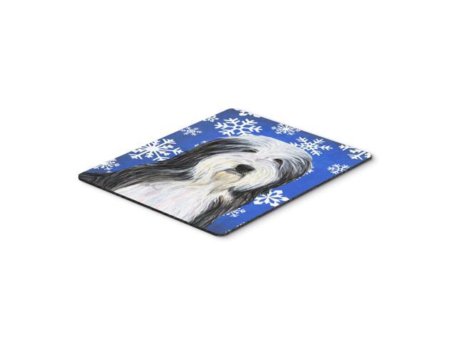 Caroline's Treasures Bearded Collie Winter Snowflakes Holiday Mouse Pad/Hot Pad/Trivet (SS4635MP)