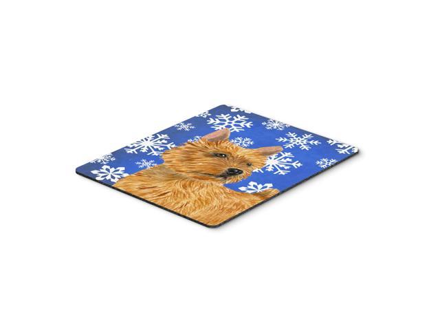 Caroline's Treasures Norwich Terrier Winter Snowflakes Holiday Mouse Pad/Hot Pad/Trivet (SS4637MP)