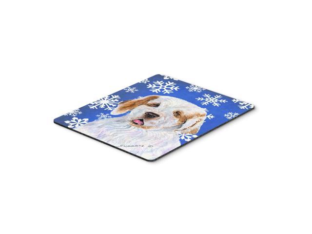 Caroline's Treasures Clumber Spaniel Winter Snowflakes Holiday Mouse Pad/Hot Pad/Trivet (SS4638MP)