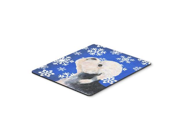 Caroline's Treasures Dandie Dinmont Terrier Winter Snowflakes Holiday Mouse Pad/Hot Pad/Trivet (SS4641MP)