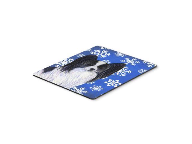Caroline's Treasures Papillon Winter Snowflakes Holiday Mouse Pad/Hot Pad/Trivet (SS4643MP)