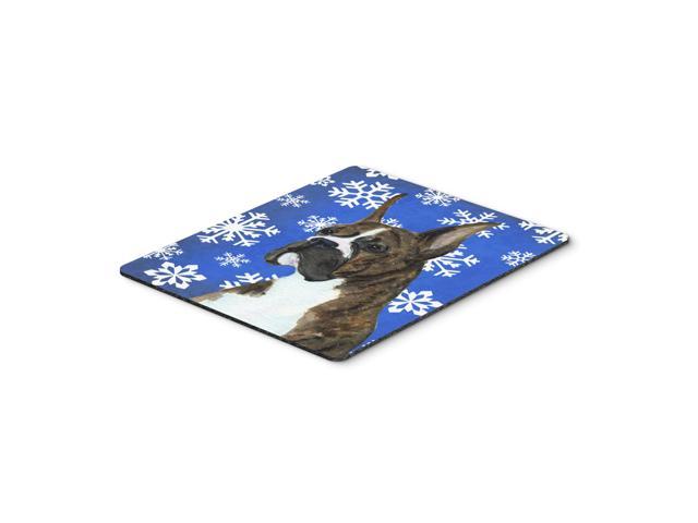 Caroline's Treasures Boxer Winter Snowflakes Holiday Mouse Pad/Hot Pad/Trivet (SS4646MP)