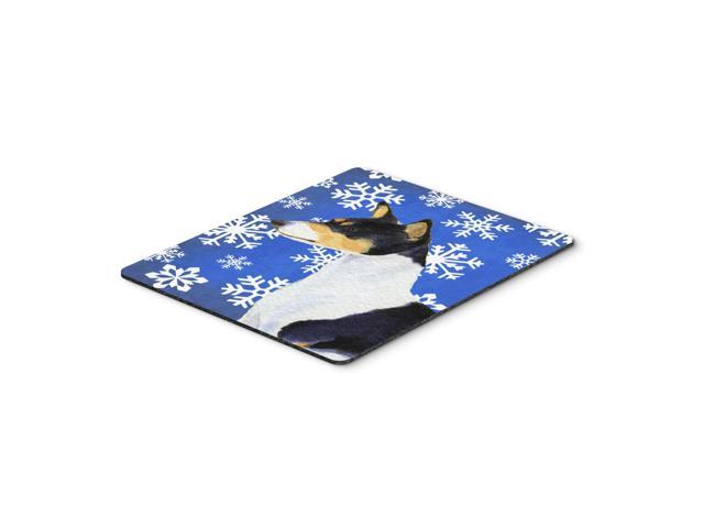 Caroline's Treasures Basenji Winter Snowflakes Holiday Mouse Pad/Hot Pad/Trivet (SS4652MP)